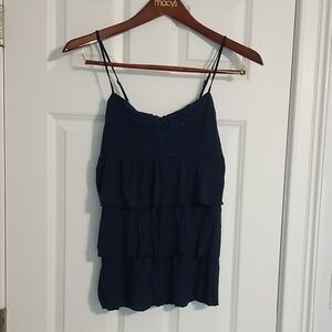 Mudd Navy Blue Tiered Camisole, Size M